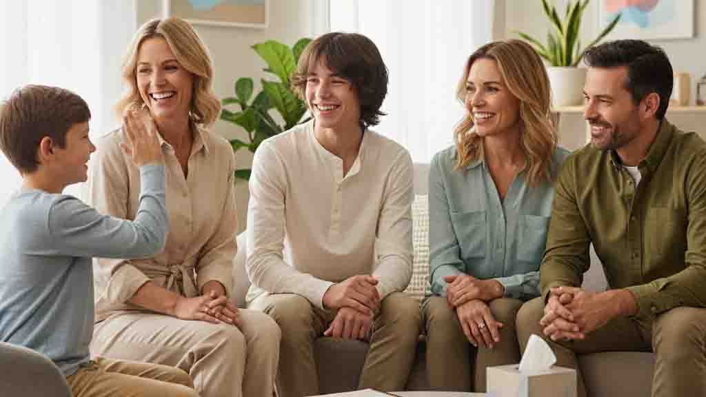 image of therapist working with family system