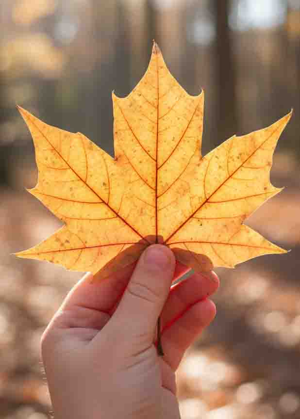 Image of Child holding Leaf