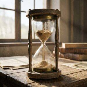 Hourglass representing complicated grief